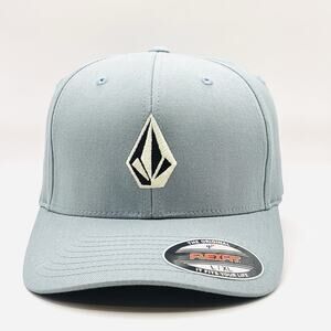 VOLCOM V STONE FLEX FIT L/XL CAP HAT LIGHT BLUE SKATE SURF STRETCH